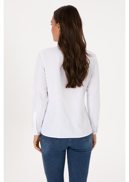 WOX025K U.s Polo Assn. Kadın Uzun Kol Gömlek 2230195 Beyaz fırsatları