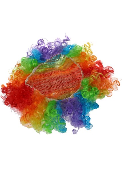 2x Kırmızı Köpük Palyaço Burun + Masquerade Cosplay Süslü Elbise Için Çok Renkli Palyaço Peruk (Yurt Dışından) modelleri