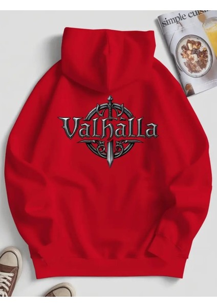 Punıx Büyük Beden Vıkıng Valhalla Sırt Baskılı Kapüşonlu Kalın Kışlık3 Iplik Erkek Battal Sweatshırt fiyatları