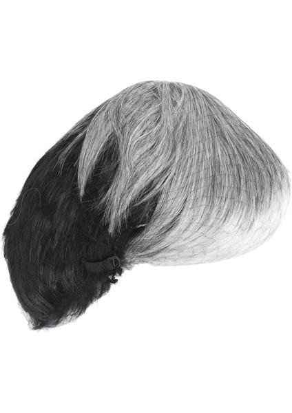 Erkekler Kısa Düz Peruk Ombre Gri Siyah Sentetik Peruk Erkek Saçları Için Gerçekçi Doğal Toupe Peruk (Yurt Dışından)