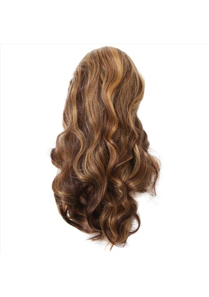 26 Inç Avrupa ve Amerikan Piyano Rengi Uzun Kıvırcık Saçlar Büyük Dalga Ön Dantel Peruk Dişi Saç Perukları Kimyasal Lif Peruk (Yurt Dışından)
