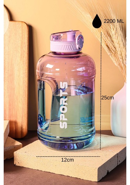 2200 ml Suluk 2.2 Litre - Kilitli Kapaklı Geniş Hacimli Matara fırsatları