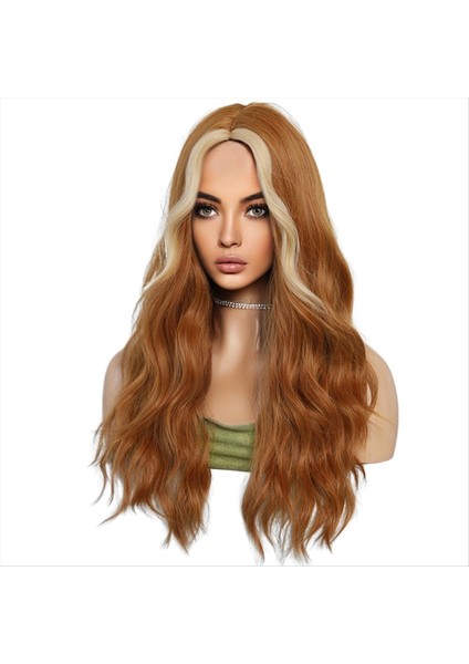 Turuncu 60CM Peruk Uzun Kıvırcık Saç Ortamı Ayrıldı Fiber Simülasyonu Avrupa Amerikan Peruklarını Kapsayan Patlama Kafası Yok (Yurt Dışından) fırsatları