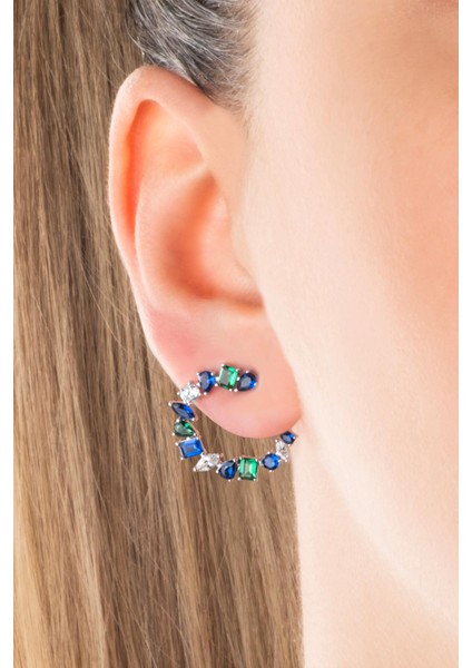 Yakamoz Aurası 18 Ayar Beyaz Altın Kaplama Gümüş Küpe fiyatları