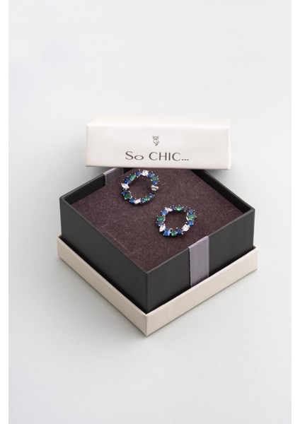 Yakamoz Aurası 18 Ayar Beyaz Altın Kaplama Gümüş Küpe indirimleri