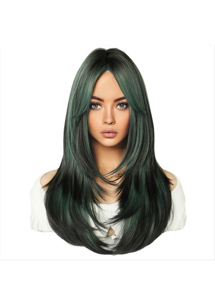 64CM Avrupa ve Amerikan Simülasyon Peruğu Dişi Uzun Saç Merkezi Ayrıldı Tam Kafa Seti Uzun Saçlı Kadın Set Kafa Peruğu Bir (Yurt Dışından) indirimleri