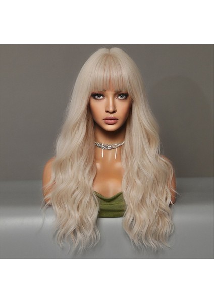 Doğal Siyah 64CM Peruk Dişi Uzun Kıvırcık Saçlar Büyük Dalga Kıvırcık Saç Bütün Üst Tam Kafa Seti Doğal Peruk (Yurt Dışından) fırsatları