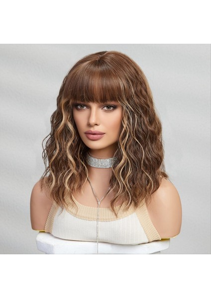 Kısa Kıvırcık Kül Sentetik Peruklar Sarışın Saç Perukları Kadınlar Için Günlük Cosplay Doğal Peruk-E (Yurt Dışından) fırsatları