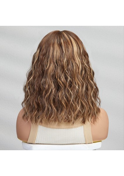 Kısa Kıvırcık Kül Sentetik Peruklar Sarışın Saç Perukları Kadınlar Için Günlük Cosplay Doğal Peruk-E (Yurt Dışından) indirimleri