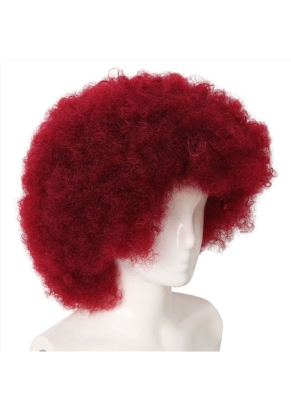 Afrika Afro Burgundy Peruk Kıvırcık Peruk Brezilya Saçları Kısa Şık Peruk Afrika Kızlar Için (Yurt Dışından) modelleri