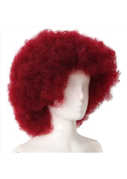 Afrika Afro Burgundy Peruk Kıvırcık Peruk Brezilya Saçları Kısa Şık Peruk Afrika Kızlar Için (Yurt Dışından) fırsatları