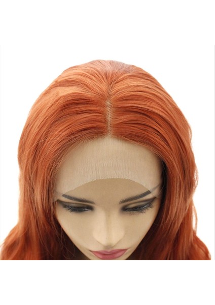 24 Inç Dantel Ön Peruk Sapık Düz Insan Saç Hissi Sentetik Peruk Doğal Uzun Dalgalı Rulo Peruk (Yurt Dışından) modelleri