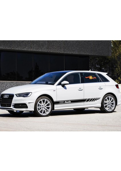 Audi Yan Kapı Kesikli Şerit Sticker Etiket Modeli