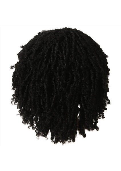 Afrika Içi Boş Kirli Örgülü Peruk Kimyasal Fiber Kısa Kıvırcık Saç Kirli Örgülü Peruk Kadınlar Kadınlar Için Siyah Dreadlock Peruk (Yurt Dışından)