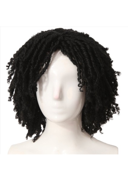 Afrika Içi Boş Kirli Örgülü Peruk Kimyasal Fiber Kısa Kıvırcık Saç Kirli Örgülü Peruk Kadınlar Kadınlar Için Siyah Dreadlock Peruk (Yurt Dışından) indirimleri