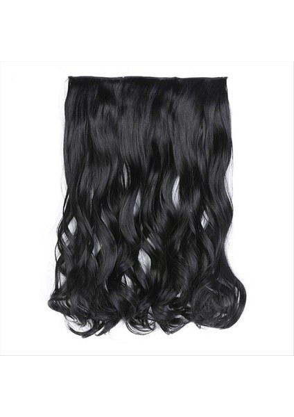 55CM Kalınlaşmış Üç Parçalı Peruk Seti Büyük Dalgalı Uzun Kıvırcık Peruk Sıcaklıklı Saç Teli Peruk Doğal Siyah Uzun Dalgalı Rulo (Yurt Dışından)