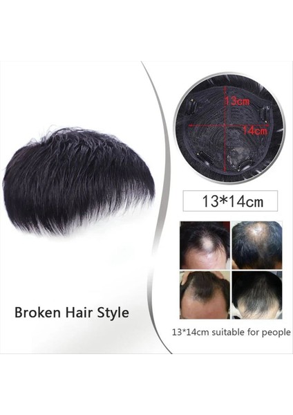 Erkekler Doğal Siyah Kısa Peruk Düz Peruk Saç Klipsli Toupee Saç Erkekler Başının Üstü Değişim Değişimi (B) (Yurt Dışından) fiyatları