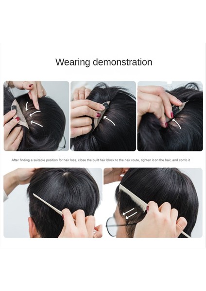 Erkekler Doğal Siyah Kısa Peruk Düz Peruk Saç Klipsli Toupee Saç Erkekler Başının Üstü Değişim Değişimi (B) (Yurt Dışından) modelleri