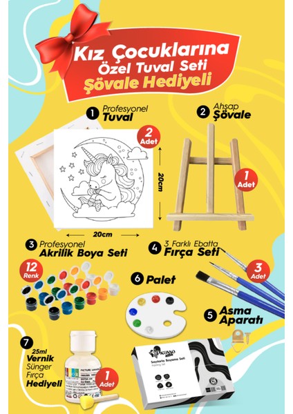 Kız Çocuk Boyama Seti Şövalehediyeli Sayılarla Boyama Seti