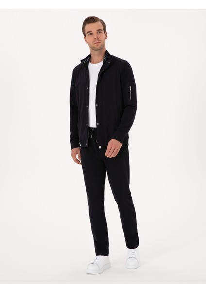 Erkek Lacivert Regular Fit Tam Fermuarlı Sweatshirt 50314477-VR033 fırsatları