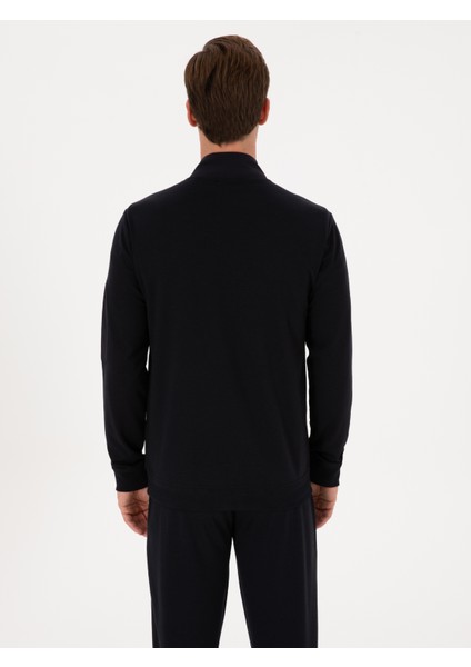 Erkek Lacivert Regular Fit Tam Fermuarlı Sweatshirt 50314477-VR033 indirimleri