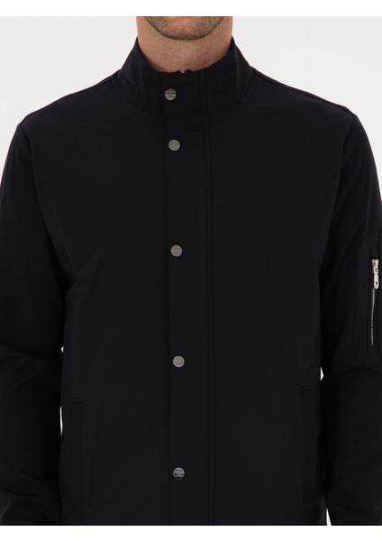 Erkek Lacivert Regular Fit Tam Fermuarlı Sweatshirt 50314477-VR033