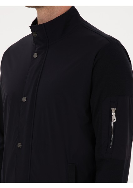 Erkek Lacivert Regular Fit Tam Fermuarlı Sweatshirt 50314477-VR033