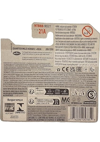 Wheels '16 Bugatti Chiron Quarter Miles Heroes 2/5 (201/250) HTB88 Kırmızı 2024 + Koruyucu Kısa Kart Frikimonkey modelleri