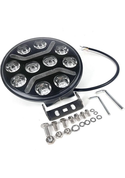 Offroad Sis Lambası 22 x 22 x 5.2cm Yuvarlak Beyaz-Amber Gündüz Ledli Adet / LASS374