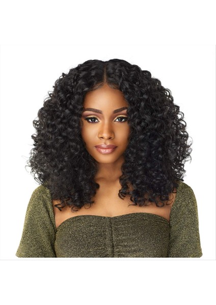 Peruk Hd Dantel Ön Peruk Orta Ayrıldı Kıvırcık Büyük Dalga Kabarık Peruk Kadın Peruk (Yurt Dışından)