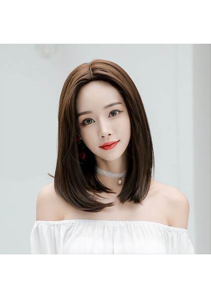 Wıg Bob Bobo Wıg Kadınlar Için Doğal Görünümlü Kısa Bob Peruk Günlük Kore Için Kısa Düz Peruk Kahve (Yurt Dışından) fırsatları