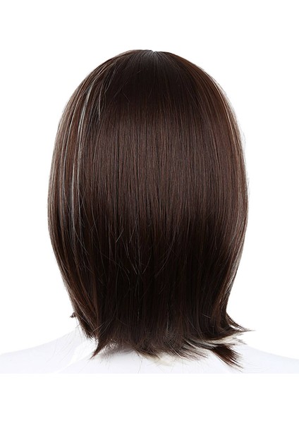 2x Kadın Cosplay Wig Orta Saçlı Kızlar Orta Uzun Saç Karışık Altın Saçak + Kahverengi (Yurt Dışından) fırsatları