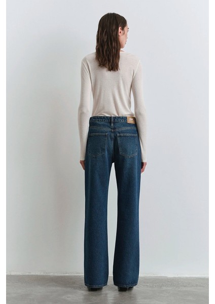 Kadın Victoria Classic Denim Gölgeli Koyu Mavi Jean Pantolon 101072-90539 fırsatları