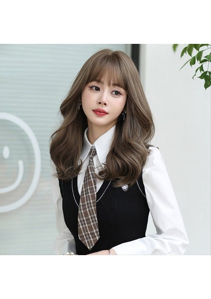 45CM Kolej Cosplay Peruk Uzun Kıvırcık Saçlar Büyük Dalga Kimyasal Fiber Simülasyon Saç Moda Baş Stili Peruk Seti (Yurt Dışından) indirimleri