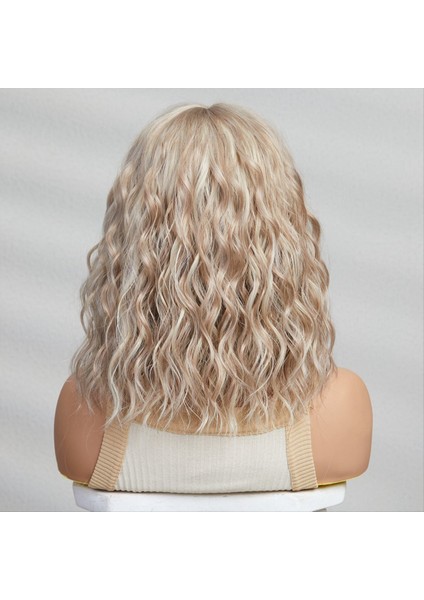 Kısa Kıvırcık Kül Sentetik Peruklar Sarışın Saç Perukları Kadınlar Için Günlük Cosplay Doğal Peruk-B (Yurt Dışından) indirimleri