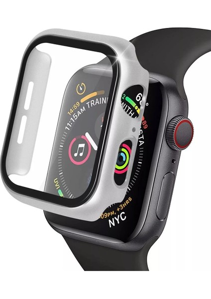 Apple Watch 41MM Camlı Kasa Ekran Koruyucu - GÜMÜŞ-(5796) - X898I709-R86898