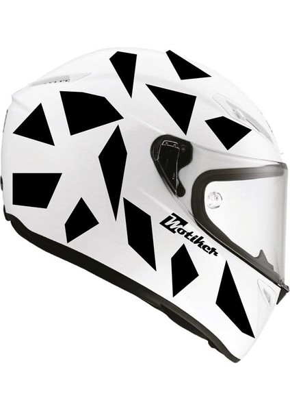 Kare Siyah Kamuflaj Kask Sticker Modeli 2