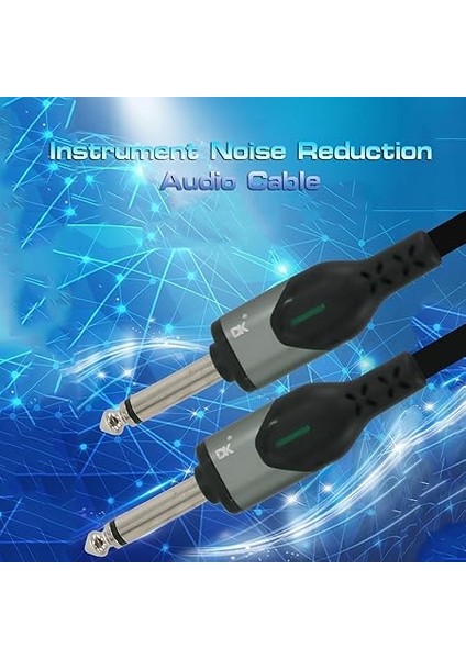 Dk Gitar Bağlantı Kablosu 6.0 Metre 20FT Enstrüman Kablosu Gürültü Azaltma Ses Kablosu 6.35MM Erkek Jack Ses Kablosu Elektro Gitar Bas Için indirimleri
