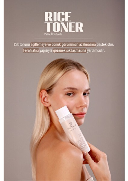 Pirinç Özlü Yüz Toniği Aydınlatıcı Etki Tüm Cilt Tipleri İçin 200 ml Vegan İçerik indirimleri