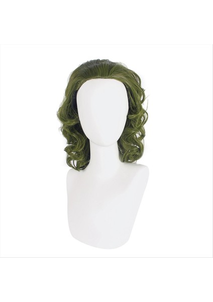 Palyaço Kostüm Peruk Erkekler Için Yeşil Peruk Kısa Dalgalı Peruk Joker Fleck Wig Cadılar Bayramı Partisi (Yurt Dışından)