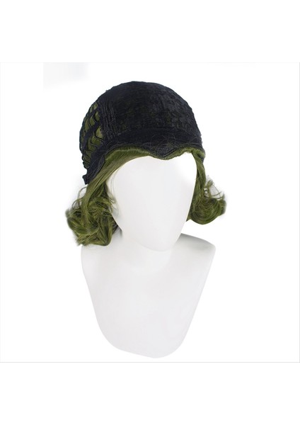 Palyaço Kostüm Peruk Erkekler Için Yeşil Peruk Kısa Dalgalı Peruk Joker Fleck Wig Cadılar Bayramı Partisi (Yurt Dışından) modelleri