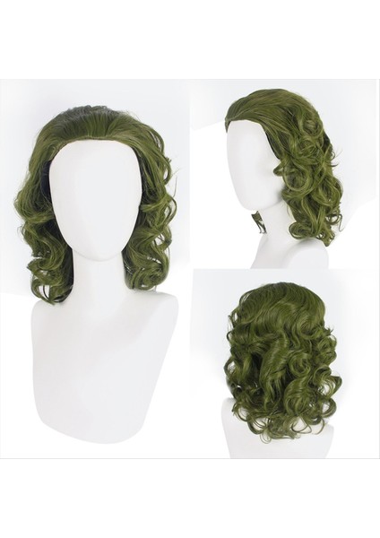 Palyaço Kostüm Peruk Erkekler Için Yeşil Peruk Kısa Dalgalı Peruk Joker Fleck Wig Cadılar Bayramı Partisi (Yurt Dışından) fırsatları