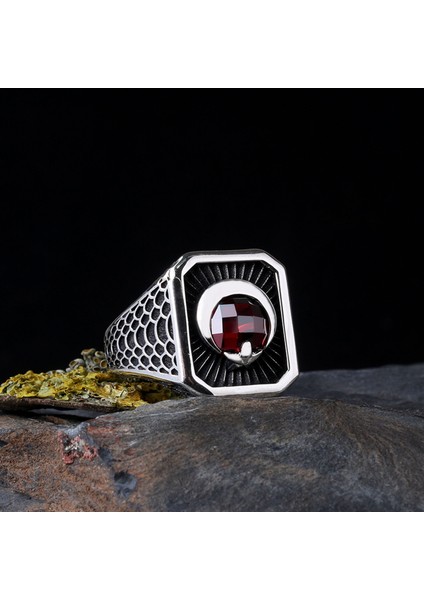 925 Ayar Gümüş Zirkon Taşlı Ayyıldız Model Erkek Yüzük modelleri