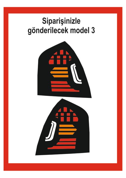Era Için Özel Yeni Uyumlu Aksesuar Stop Farı LED Görünümlü Stop Kaplama Model 3