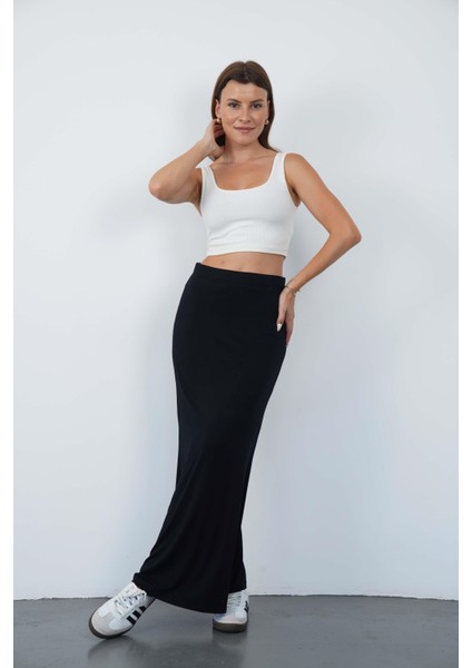 Nora Kadın Maxi Boy Astarlı Viskon Etek-Siyah fırsatları