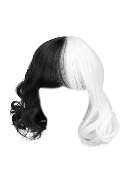 Patlamalı Kısa Bob Peruk Omuz Uzunluğu Kadınlar Için Bob Wavy Peruk Kadınlar Için Kısa Kıvırcık Peruk (Siyah Beyaz) (Yurt Dışından) fiyatları