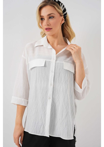 Kadın Gömlek 20317 Beyaz