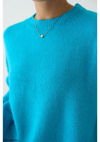 Kadın Bisiklet Yaka Basıc Kazak modelleri