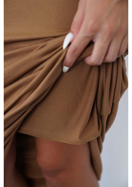 Nora Kadın Maxi Boy Astarlı Viskon Etek-Tarçın indirimleri