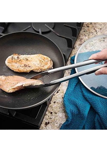 Barbekü Mangal Maşası, Paslanmaz Çelik, Silikon, 40 Cm, Siyah fiyatları